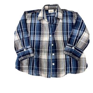 Baxter and wells  Blue Plaid Long Sleeve Button-Down Shirt Size‎ L